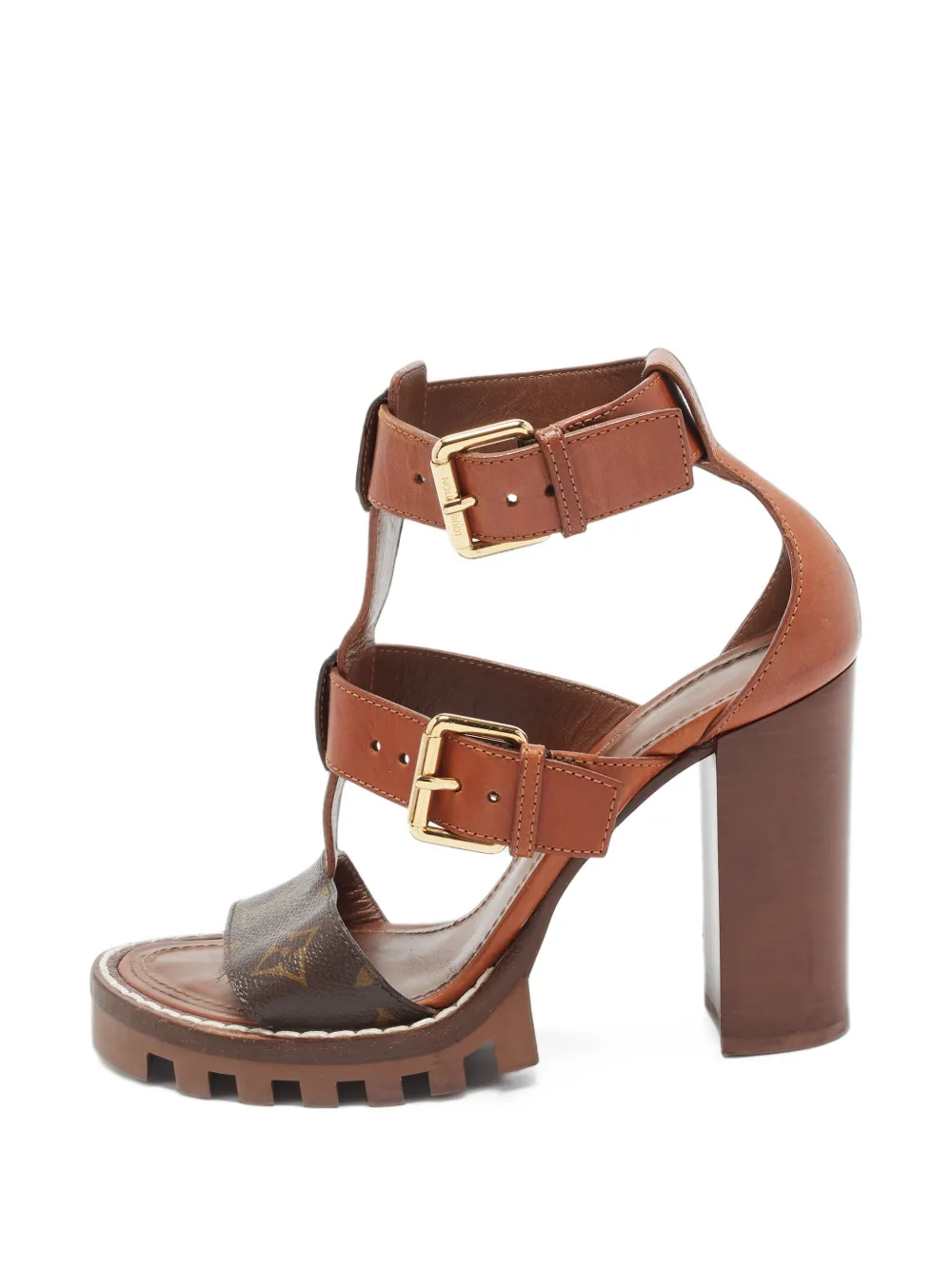 Louis Vuitton Pre-Owned Star Trail buckle-fastening sandals - Brown