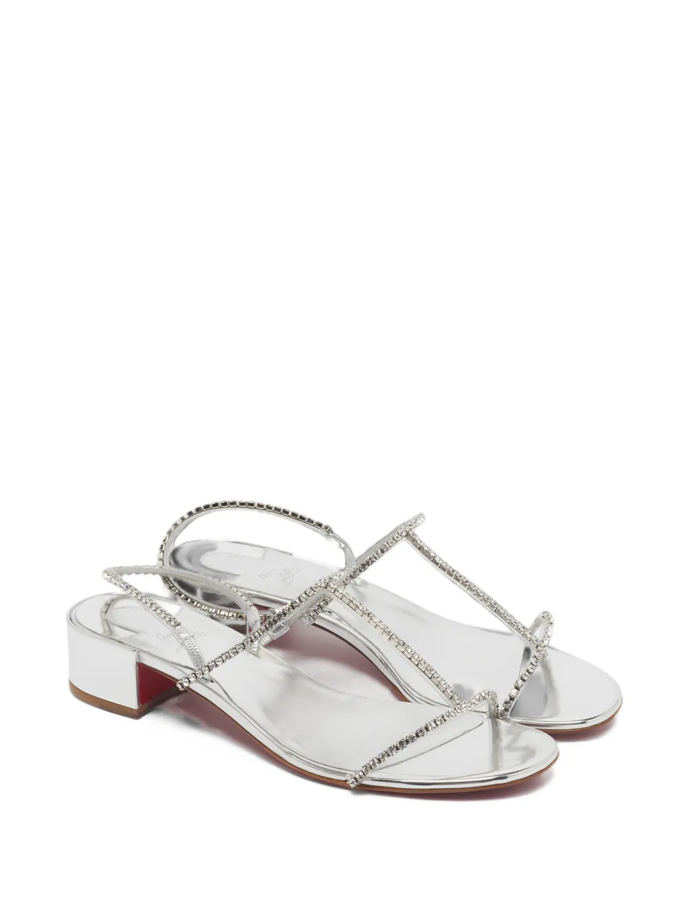 Christian Louboutin Pre-Owned Simple Queenie slingback sandals - Silber