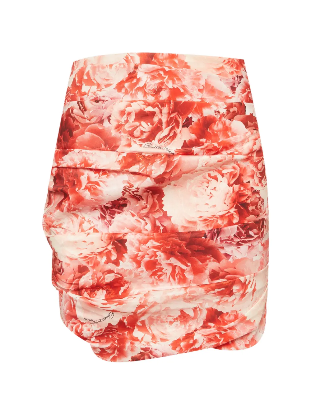 Elisabetta Franchi floral-print ruched mini skirt - Rot
