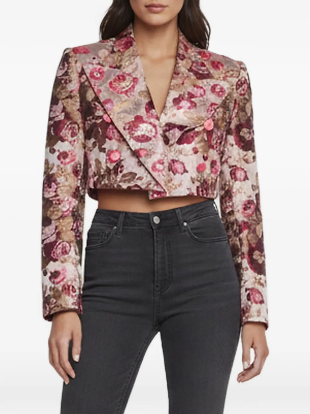 Dolce & Gabbana Pre-Owned floral-jacquard cropped jacket - Rosa