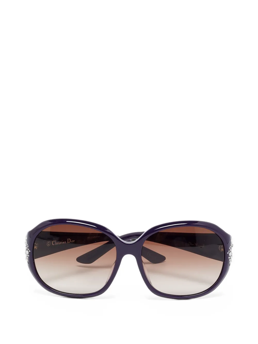 Christian Dior Pre-Owned MinuitF embellished oversized sunglasses - Viola
