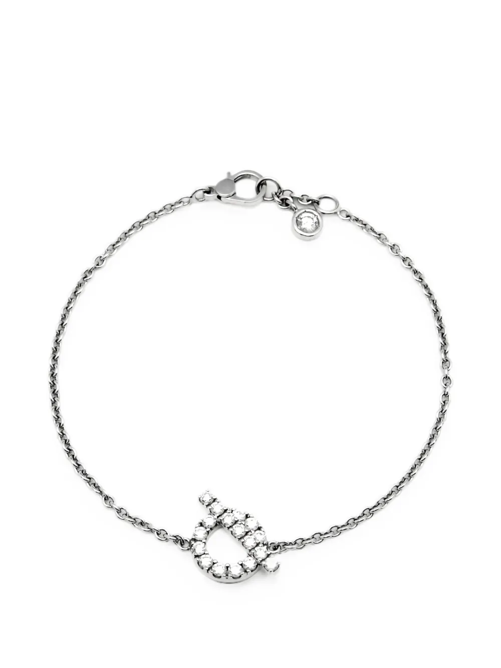 Pre-owned Hermes Finesse Diamond Bracelet In 银色