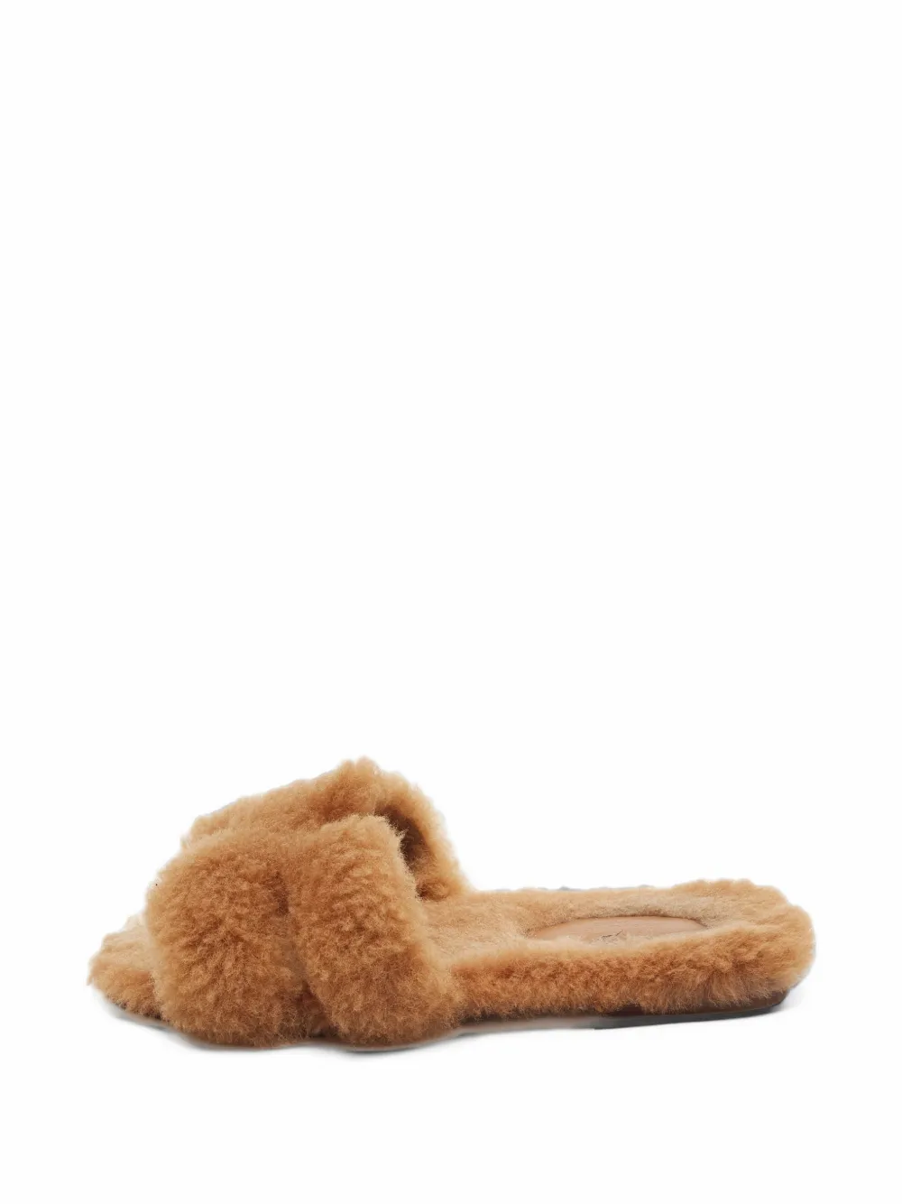 Hermès Pre-Owned Oran H-cutout shearling slides - Marron