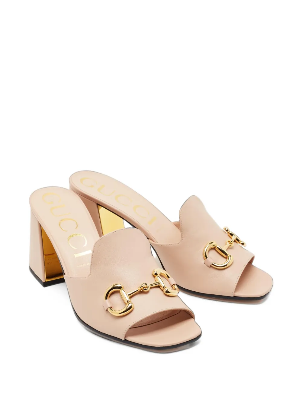 Gucci Pre-Owned Horsebit block heel slide sandals - Rosa