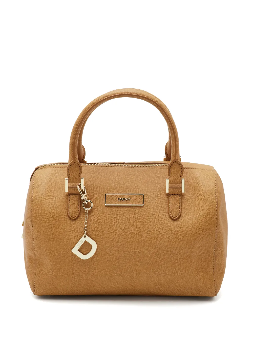 DKNY logo plaque satchel bag - Nude