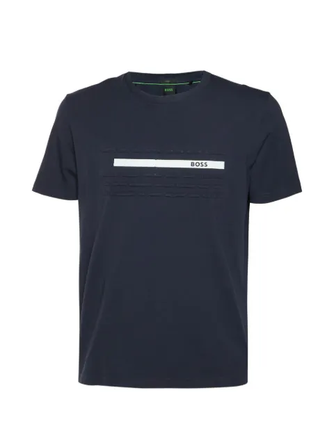 BOSS playera con cuello redondo y logo estampado