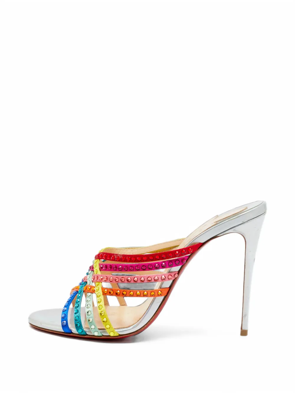 Christian Louboutin Pre-Owned Marthastrass crystal-embellished sandals - Silber