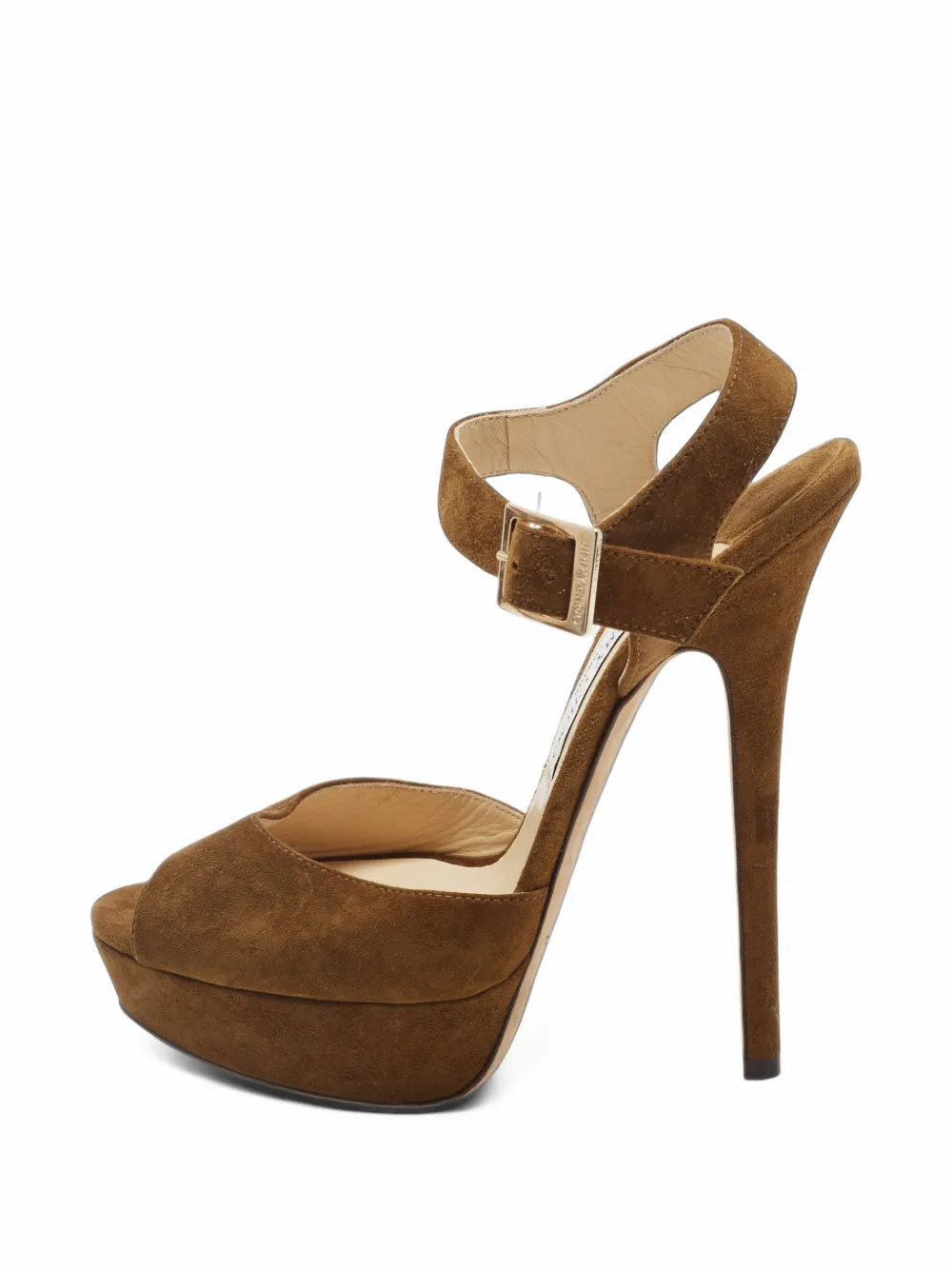 Jimmy Choo Pre-Owned suede ankle-strap platform sandals - Braun