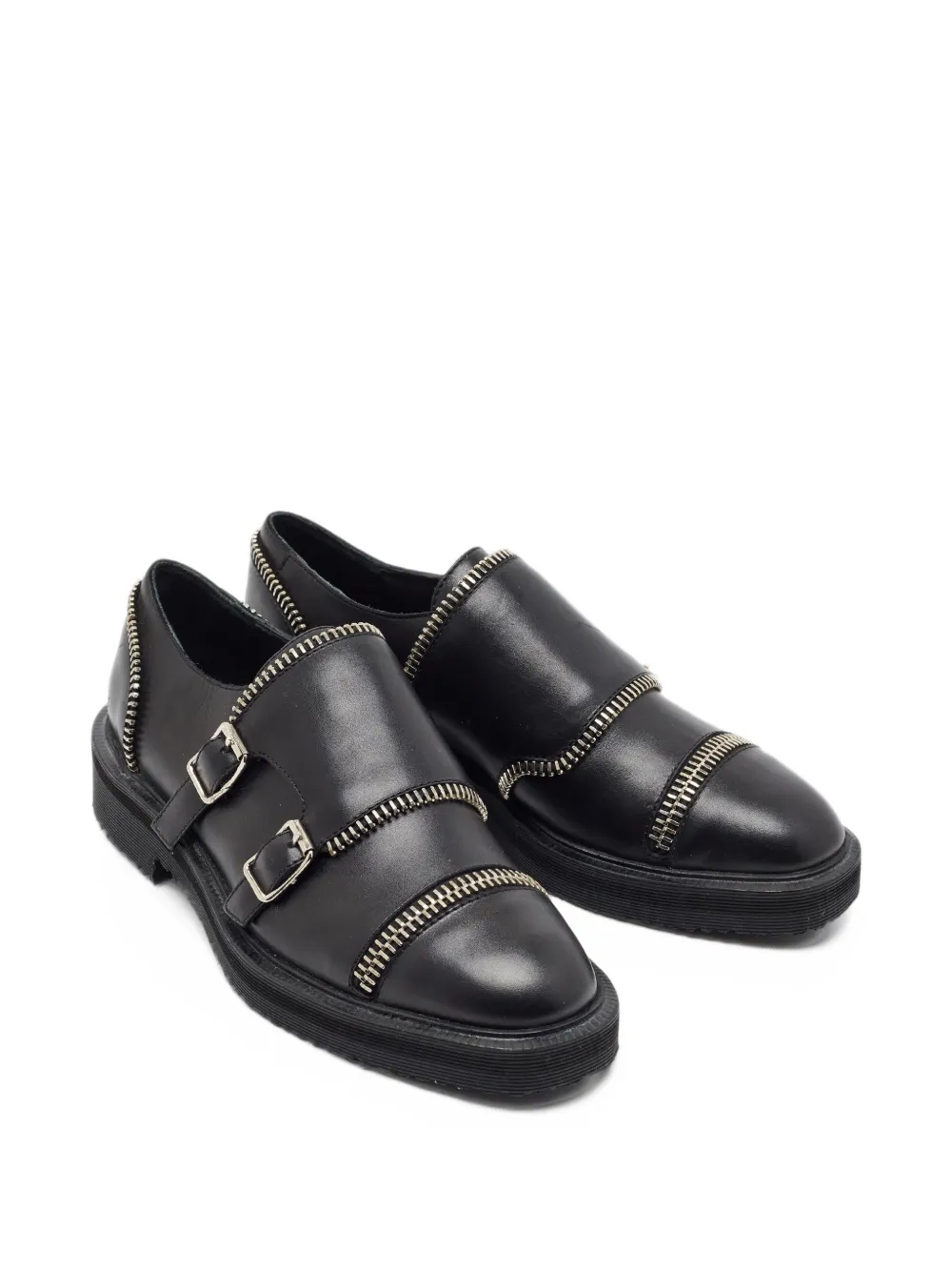 Giuseppe Zanotti Vintage zipper-detail leather oxford shoes - Schwarz