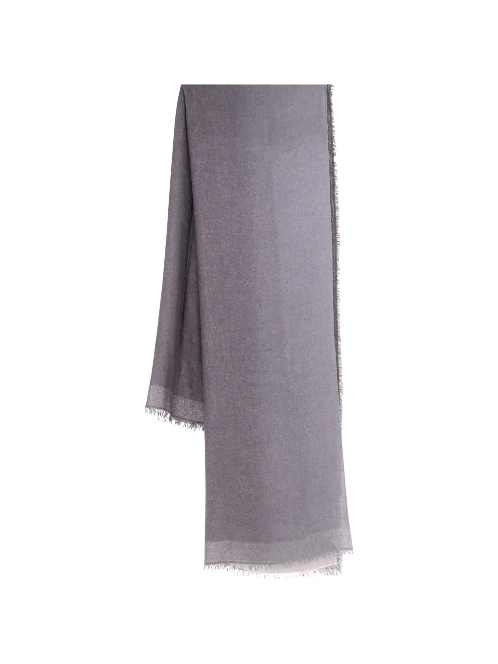 Faliero Sarti glitter-effect fringed scarf Grijs