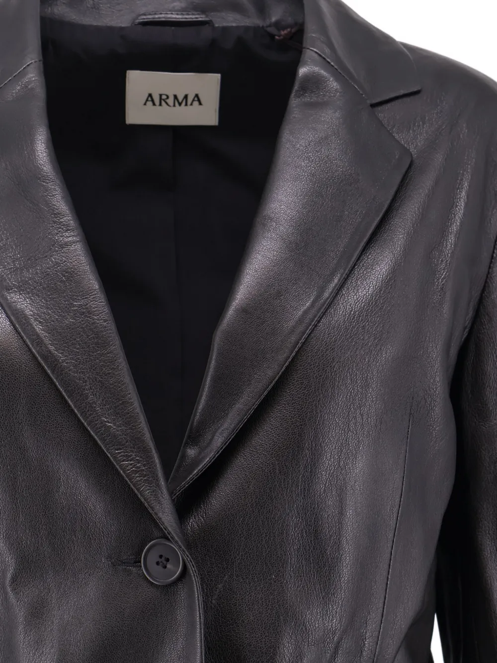 Arma Sema single-breasted leather blazer Zwart