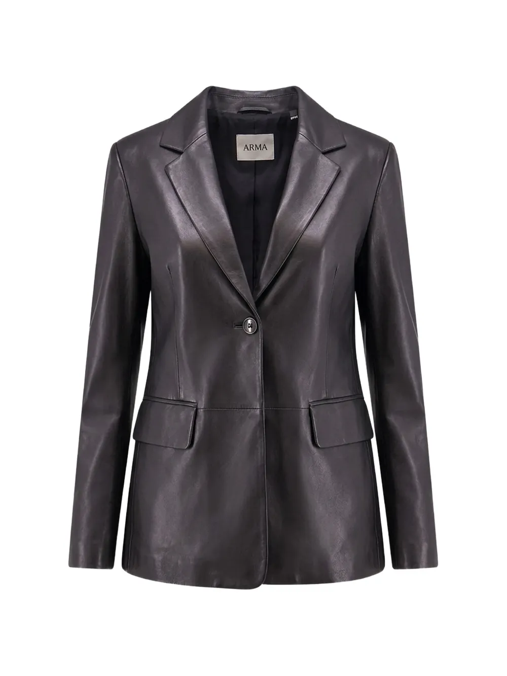 Arma Sema single-breasted leather blazer - Schwarz