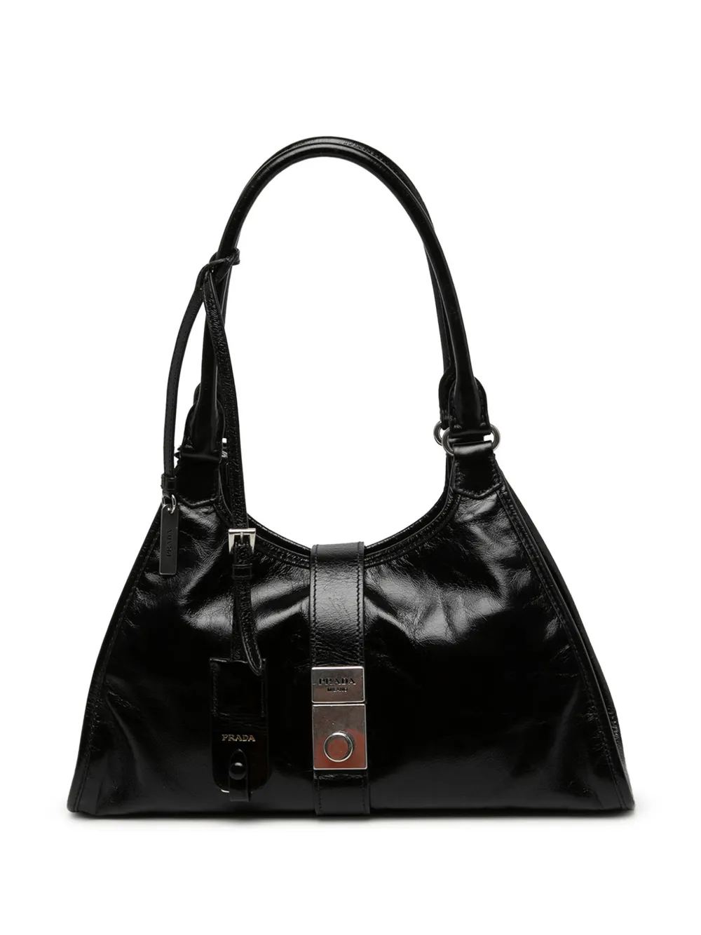 Prada Pre-Owned 2000-2013 Medium Glossy Calfskin shoulder bag - Nero