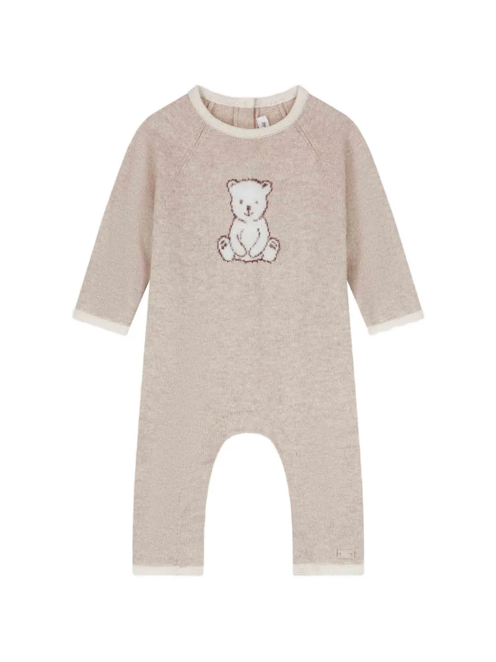 Tartine Et Chocolat bear-motif knitted romper - Nude