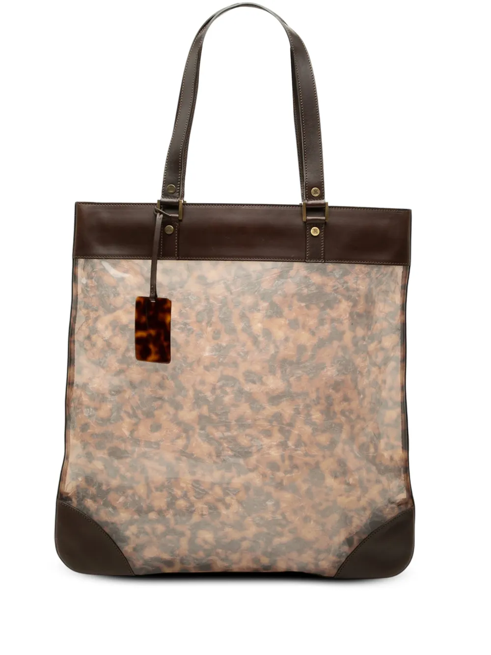 Celine Pre-Owned 2000-2026 Leather Trimmed PVC tote bag - Braun