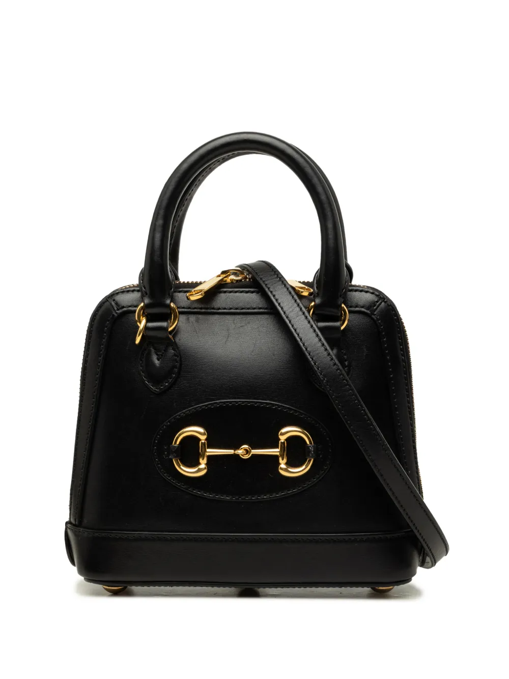 Gucci Pre-Owned 2019 Small Calfskin Horsebit 1955 satchel - Black