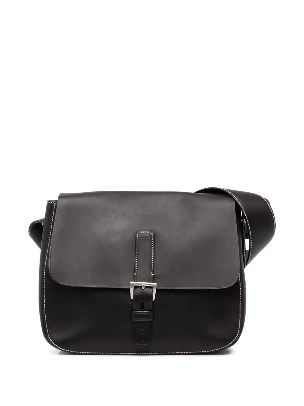 Prada Pre-Owned 2000-2026 Calfskin Buckle Messenger Bag shoulder bag - Nero