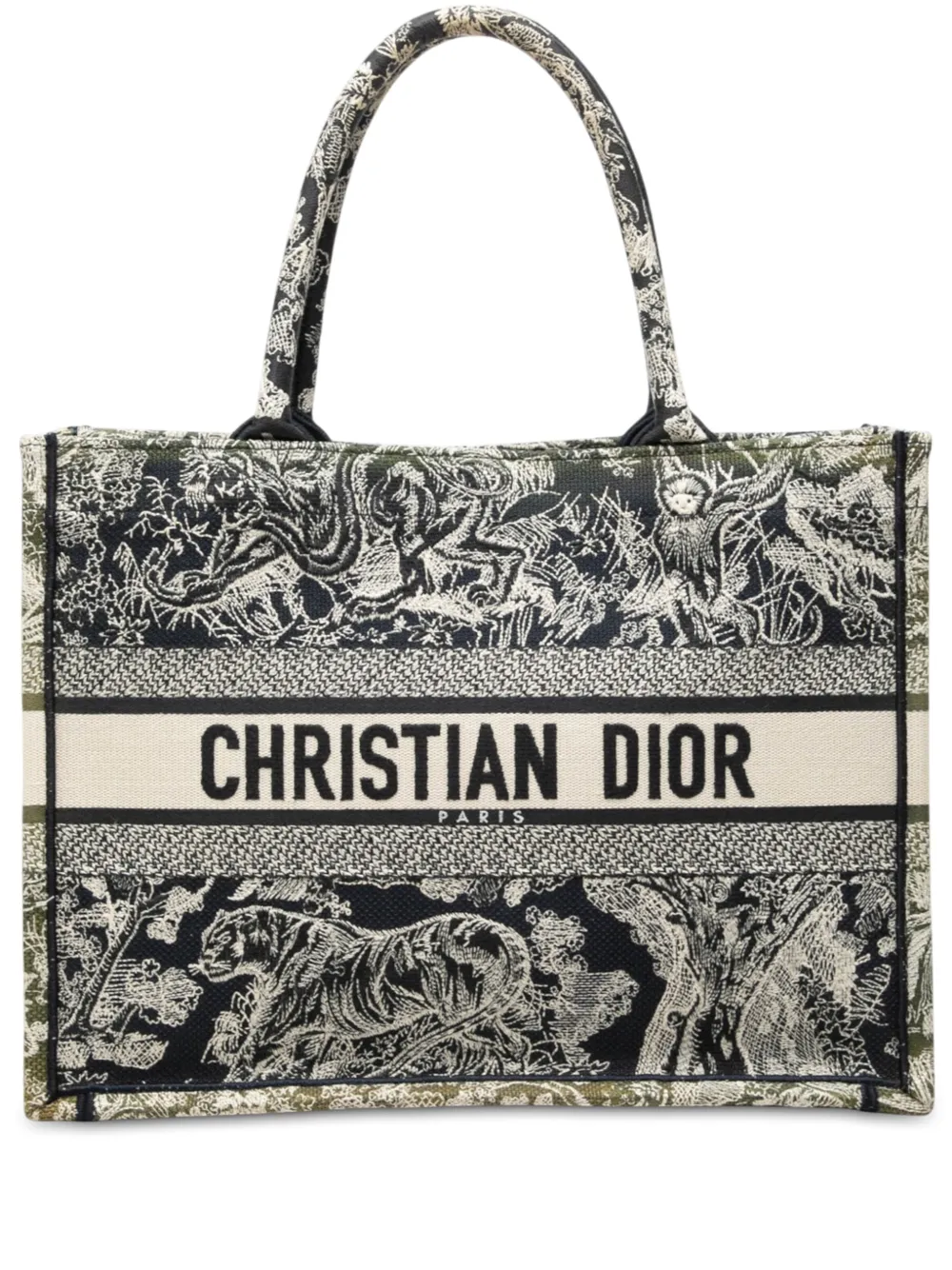 Christian Dior Pre-Owned 2022 Medium Canvas Embroidered Reverse Dioriviera Toile De Jouy Book tote bag - Blue