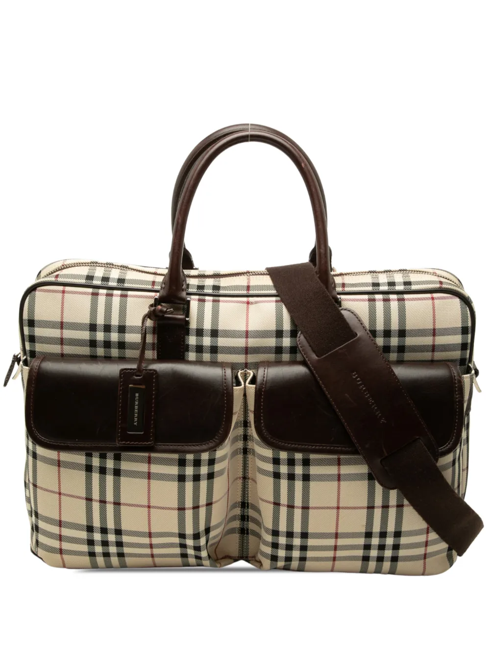 Burberry Pre-Owned 1990-2000 House Check Canvas business bag - Toni neutri