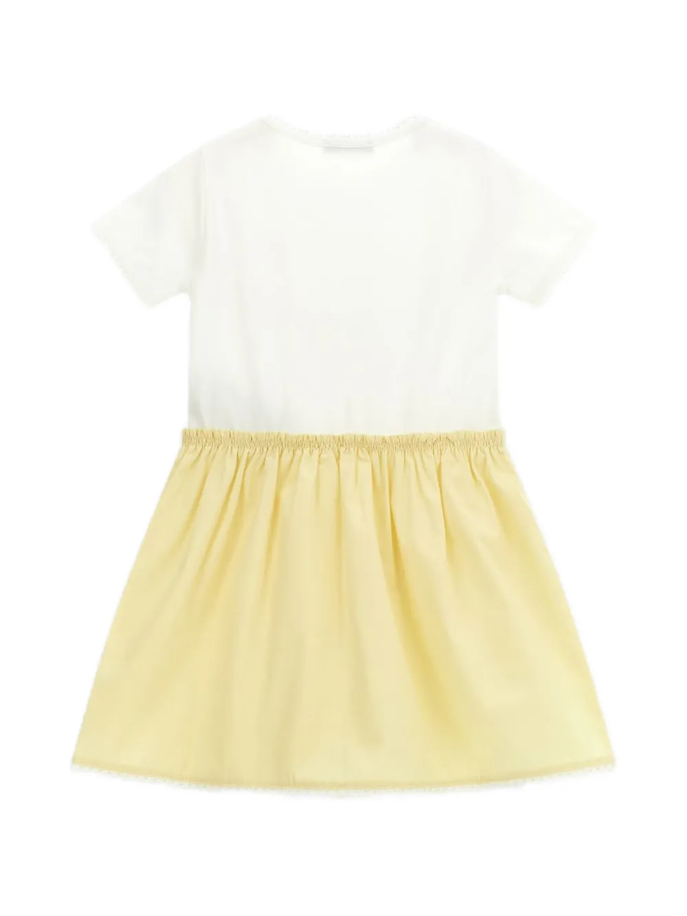 Moncler Enfant logo-patch ruffled dress Wit