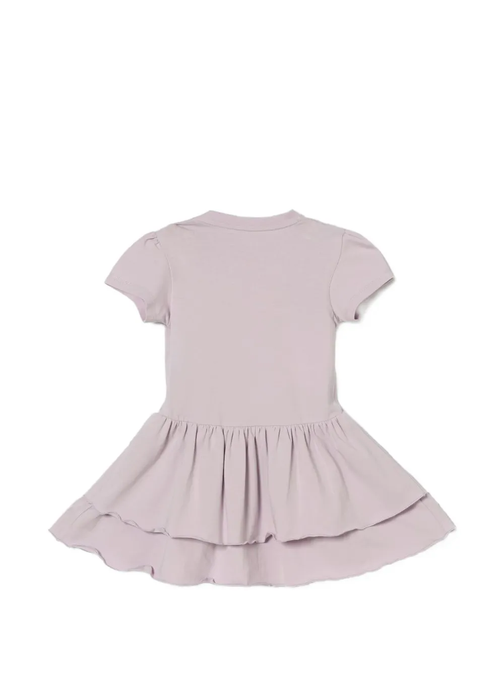 Moncler Enfant logo-patch ruffled dress Paars