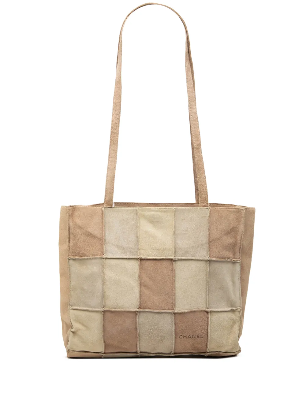 CHANEL Pre-Owned 2000-2002 Suede Patchwork tote bag - Nude