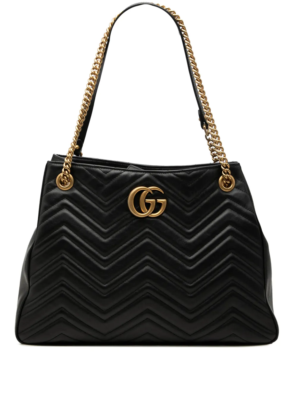 Gucci Pre-Owned 2016-2026 Medium GG Marmont Matelasse Calfskin Chain tote bag - Black