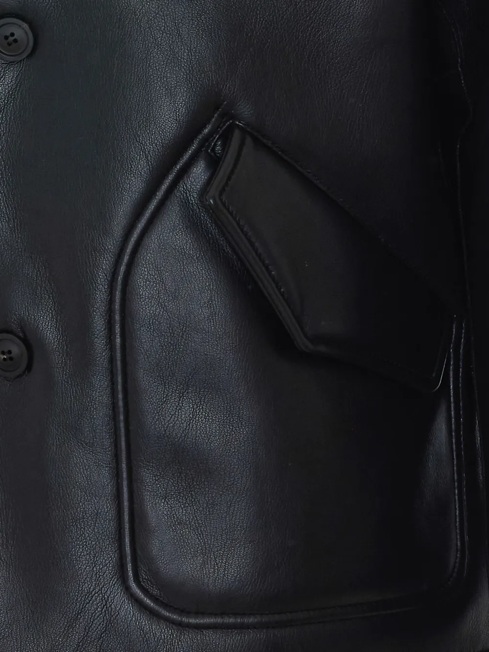 COOR button-up faux-leather jacket Zwart