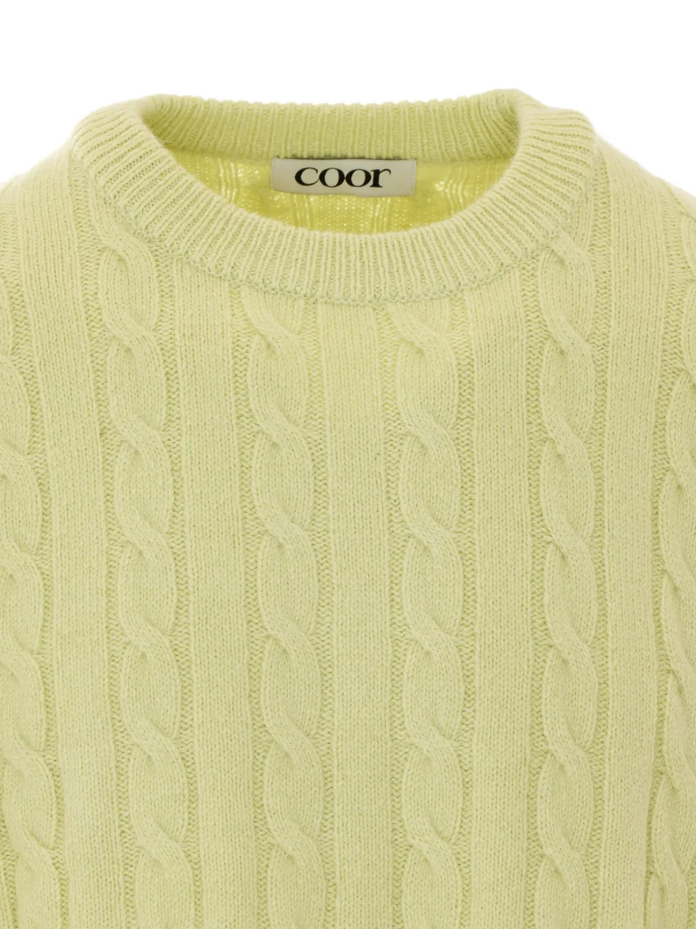 COOR cable-knit crew-neck sweater Groen