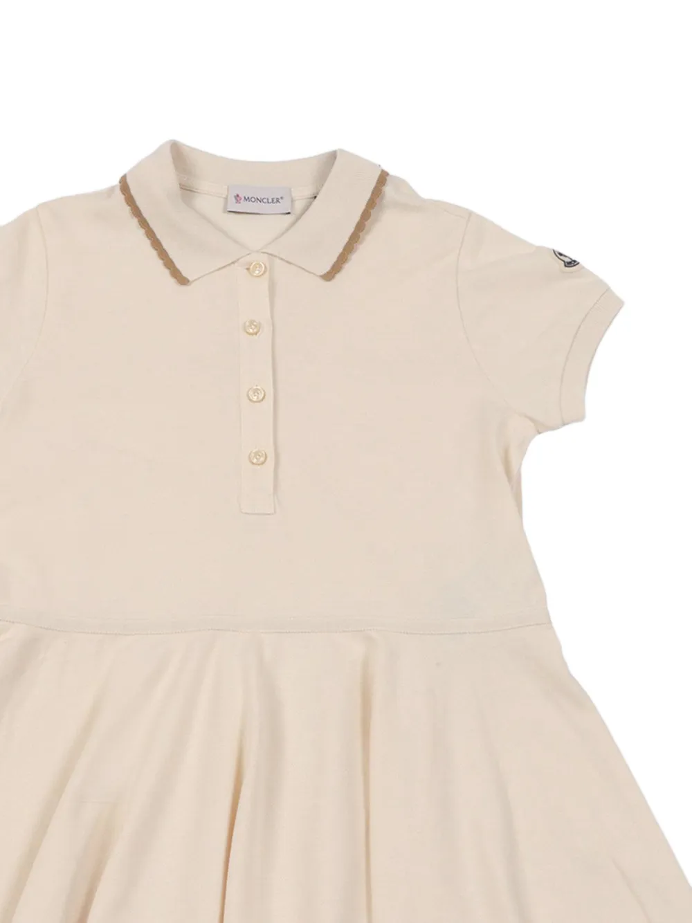 Moncler Enfant scallop-trim polo dress Beige