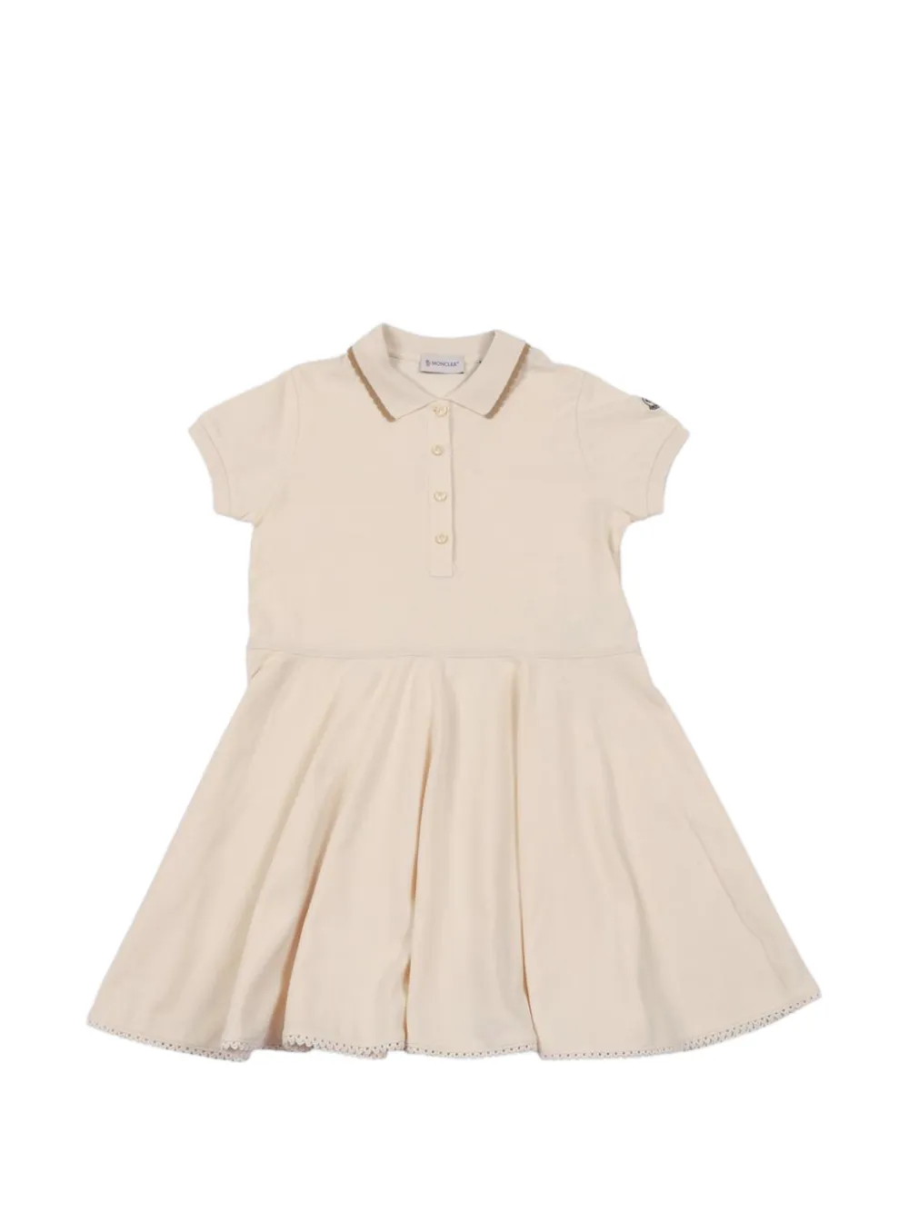 Moncler Enfant scallop-trim polo dress Beige