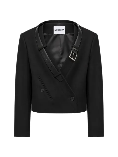 MEDEEA belt-detail wool jacket