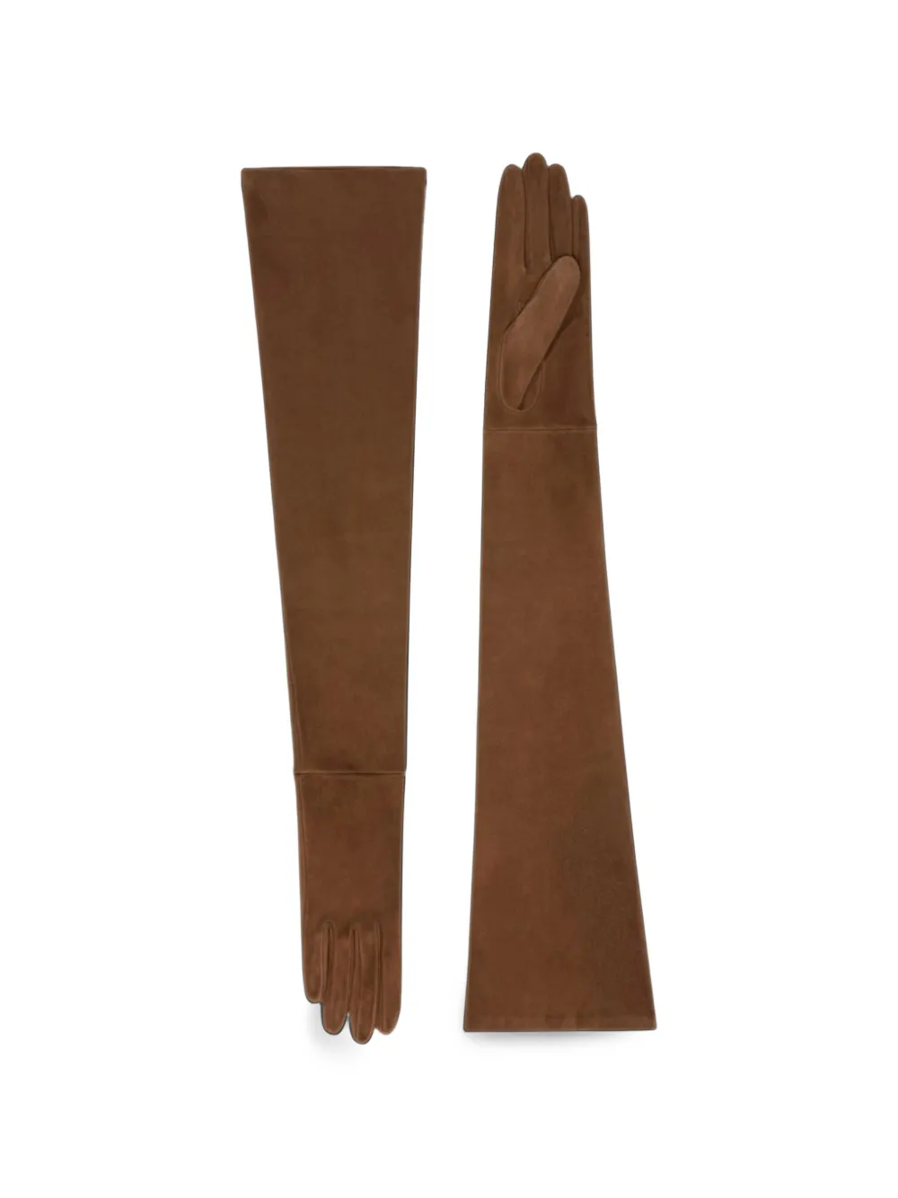 Max Mara flare-design long gloves - Marrone