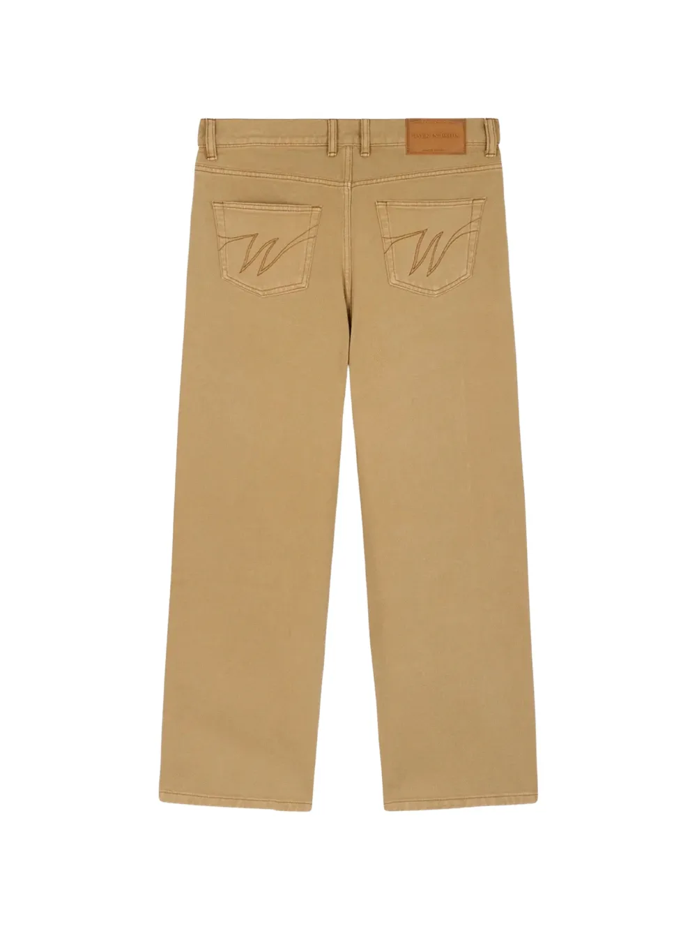 WALK IN PARIS logo-embroidered wide-leg jeans Beige