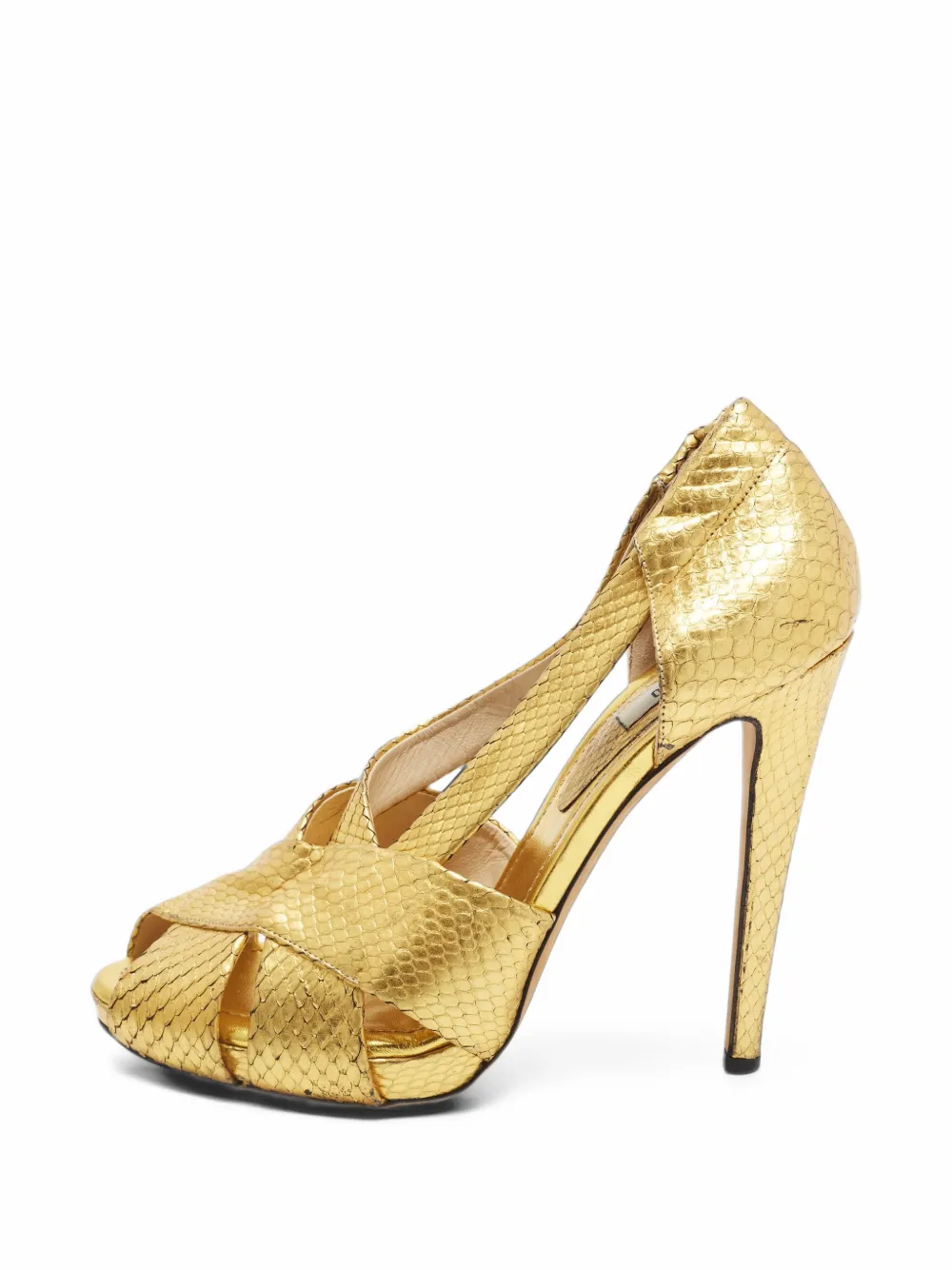 Moschino Pre-Owned snakeskin-effect leather sandals - Gold