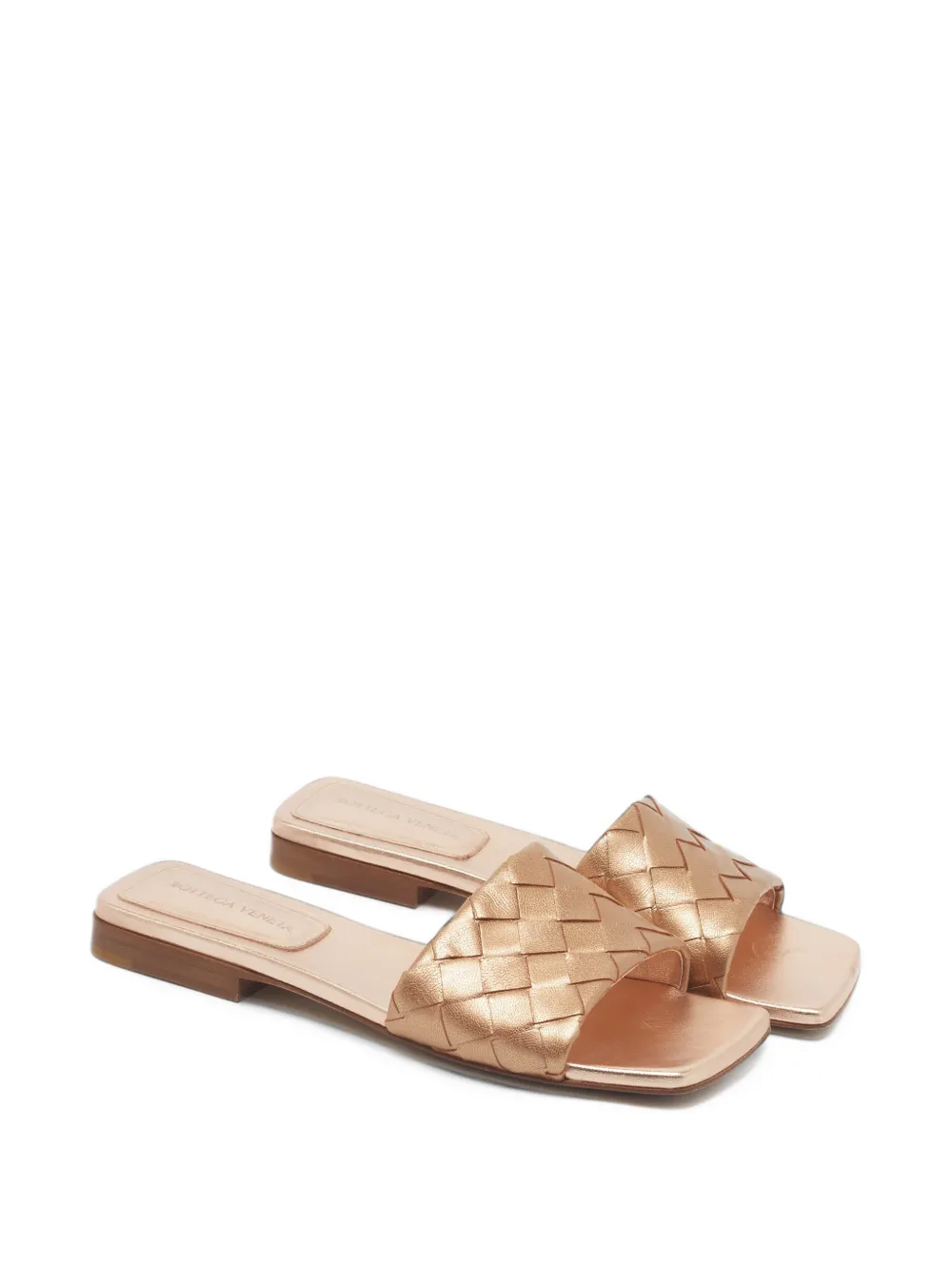 Bottega Veneta Pre-Owned Lido Intrecciato leather sandals - Gold