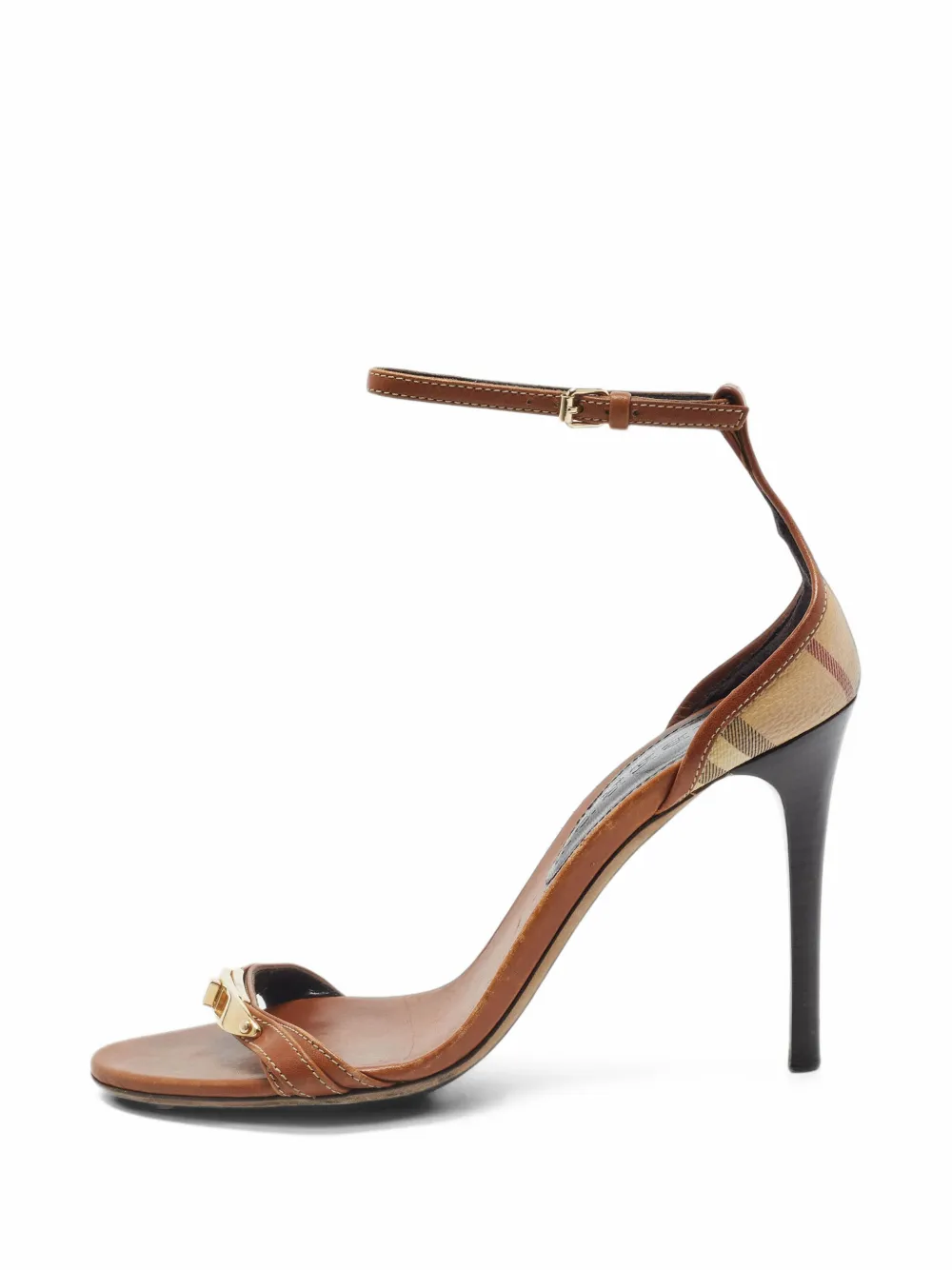 Burberry Pre-Owned ankle-strap leather sandals - Brown