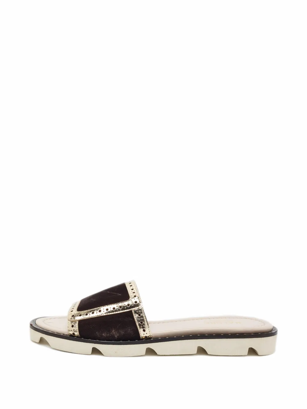 Malone Souliers velvet metallic-trim sandals - Braun