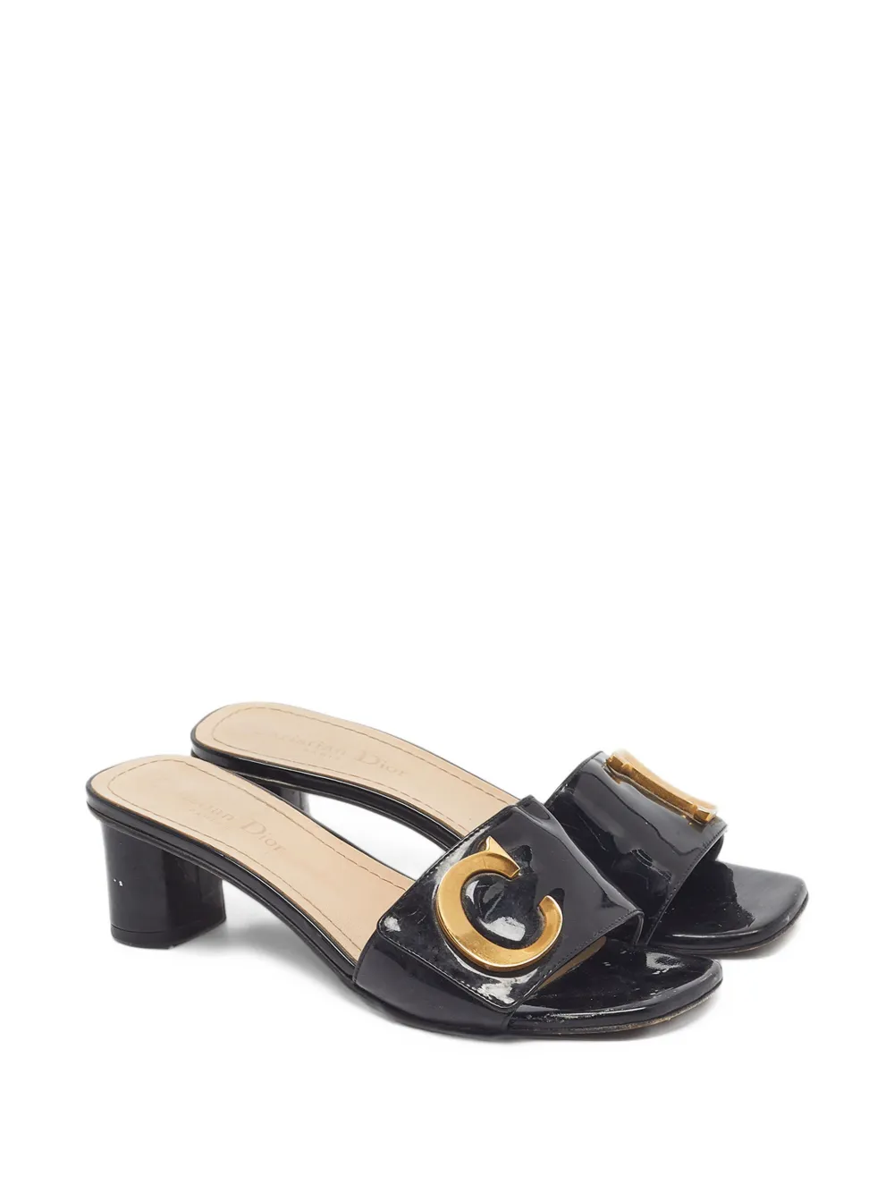 Christian Dior Pre-Owned C'est Dior patent leather sandals - Black