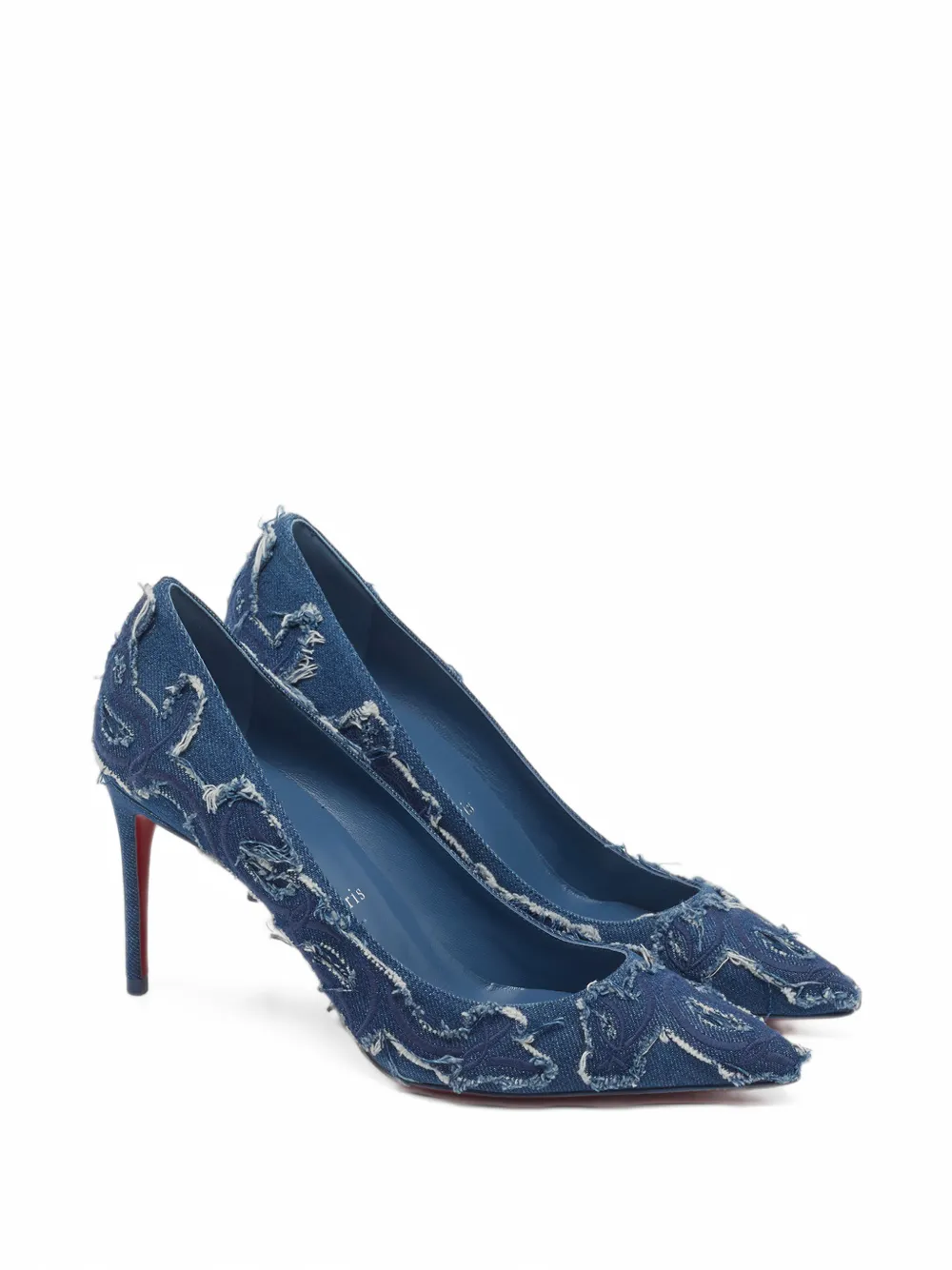 Christian Louboutin Pre-Owned Kate frayed denim pumps - Blau