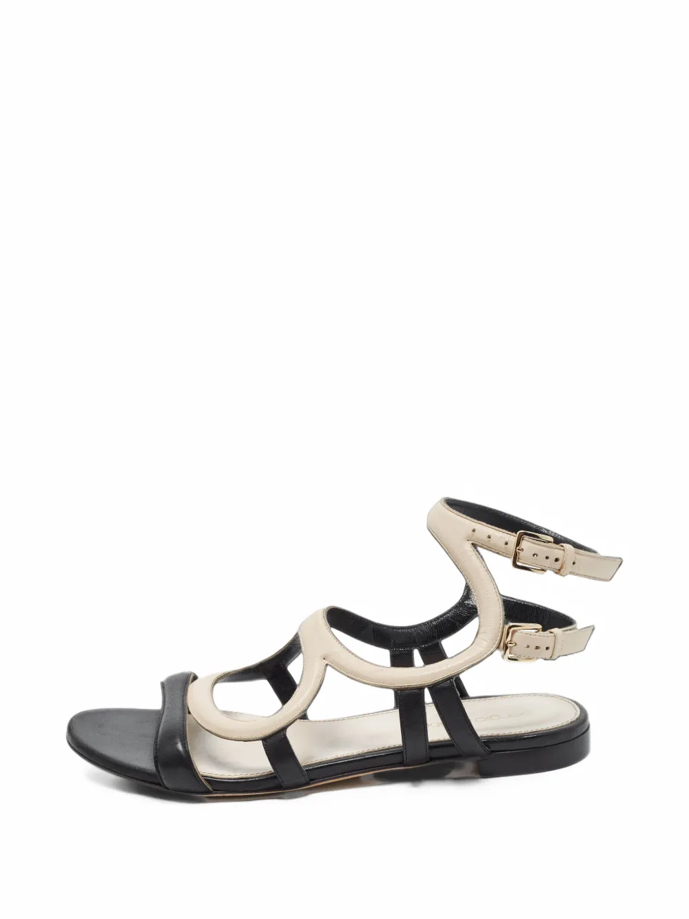 Sergio Rossi Vintage padded ankle-strap flat sandals - Nude