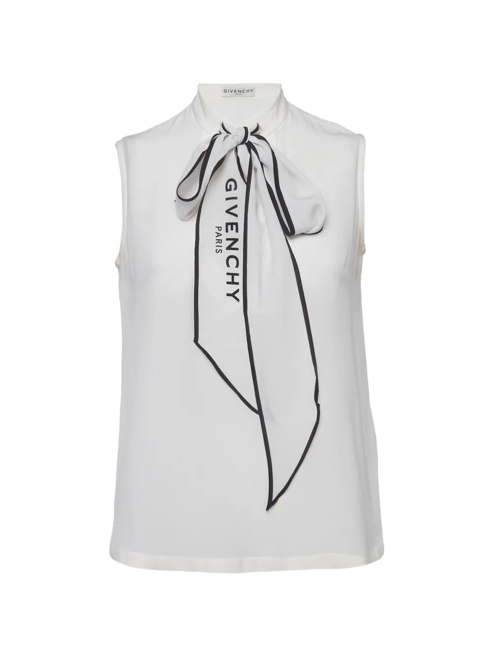 Givenchy Pre-Owned Crepe de Chine tie-neck sleeveless blouse - Bianco
