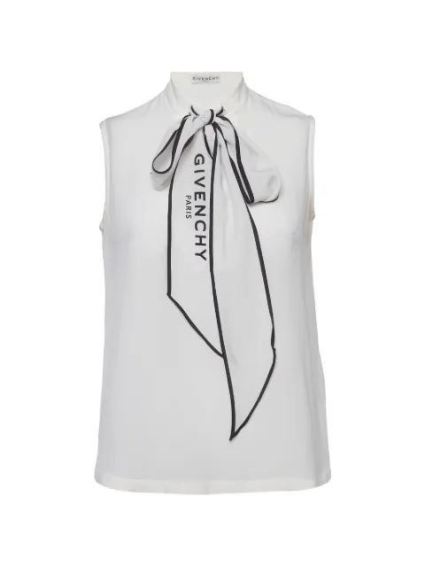 Givenchy Pre-Owned Crepe de Chine tie-neck sleeveless blouse