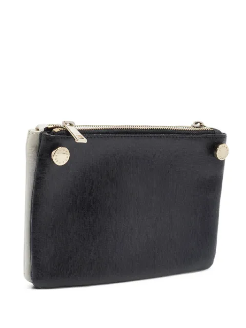 Furla double zip stud-detail clutch bag