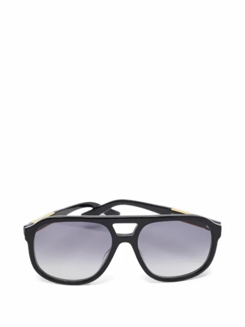 Gucci Pre-Owned logo pilot sunglasses