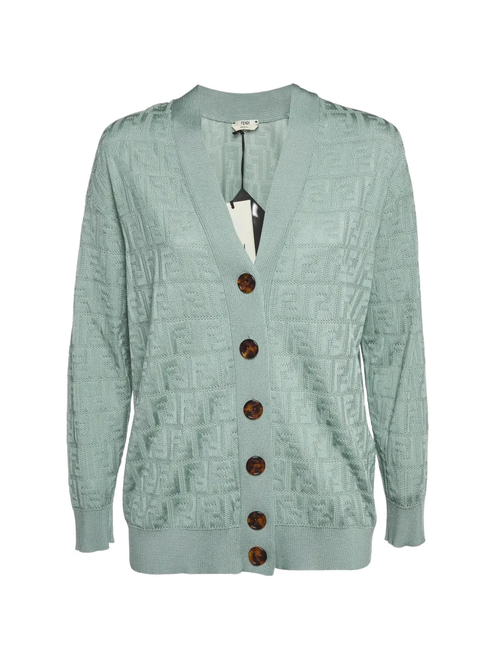 Fendi Pre-Owned 2019 Willow monogram-pattern cardigan - Grün