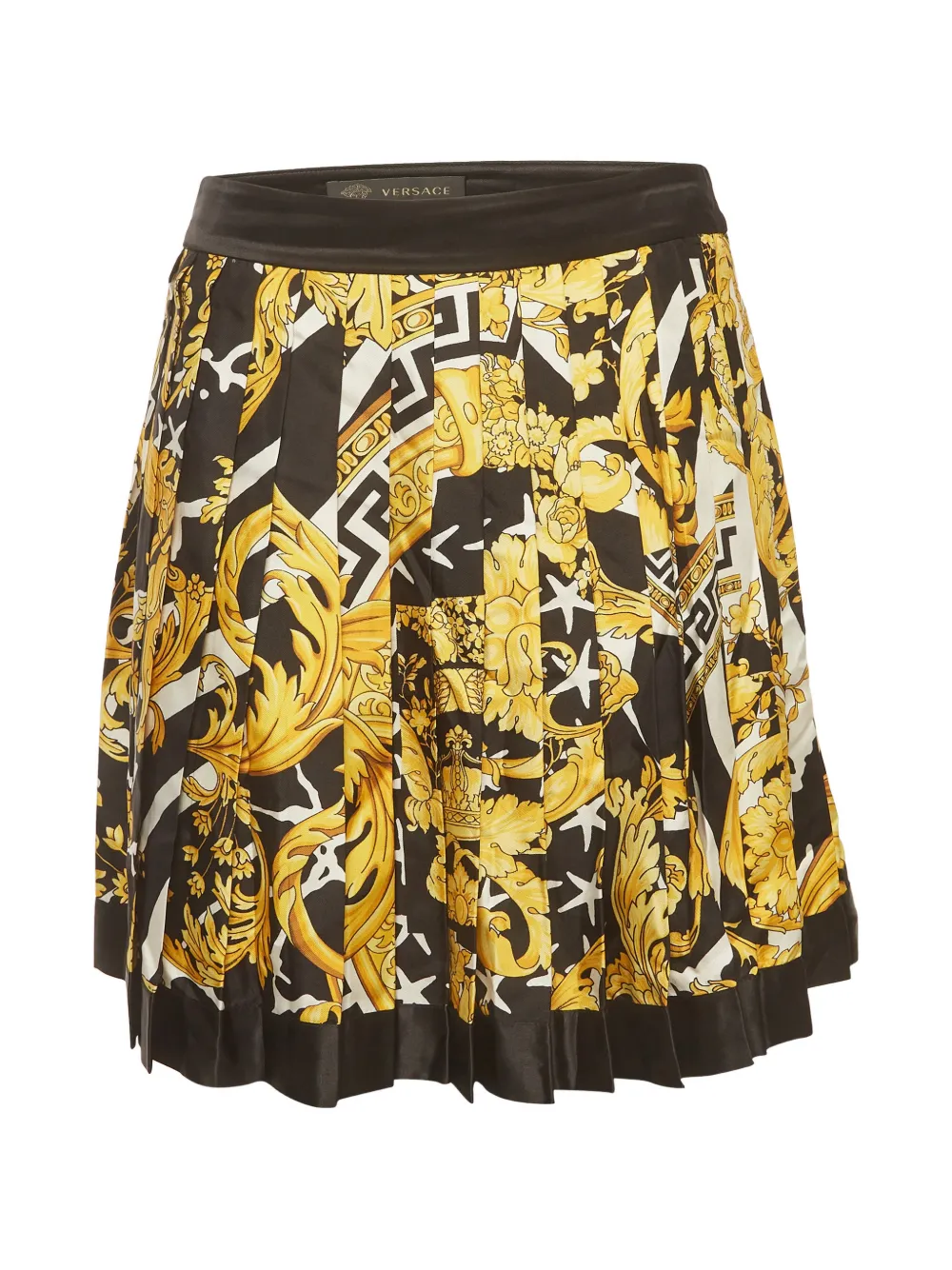 Versace Pre-Owned Barocco-print pleated mini skirt - Nero