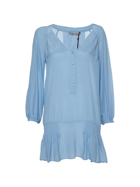 Ermanno Scervino Vintage pintuck detail long-sleeve mini dress