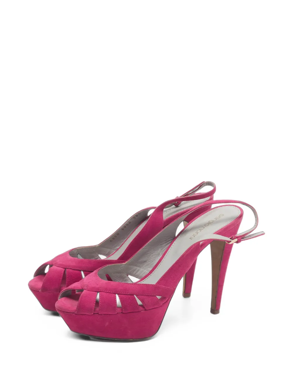 Sergio Rossi peep-toe suede platform pumps - Rosa