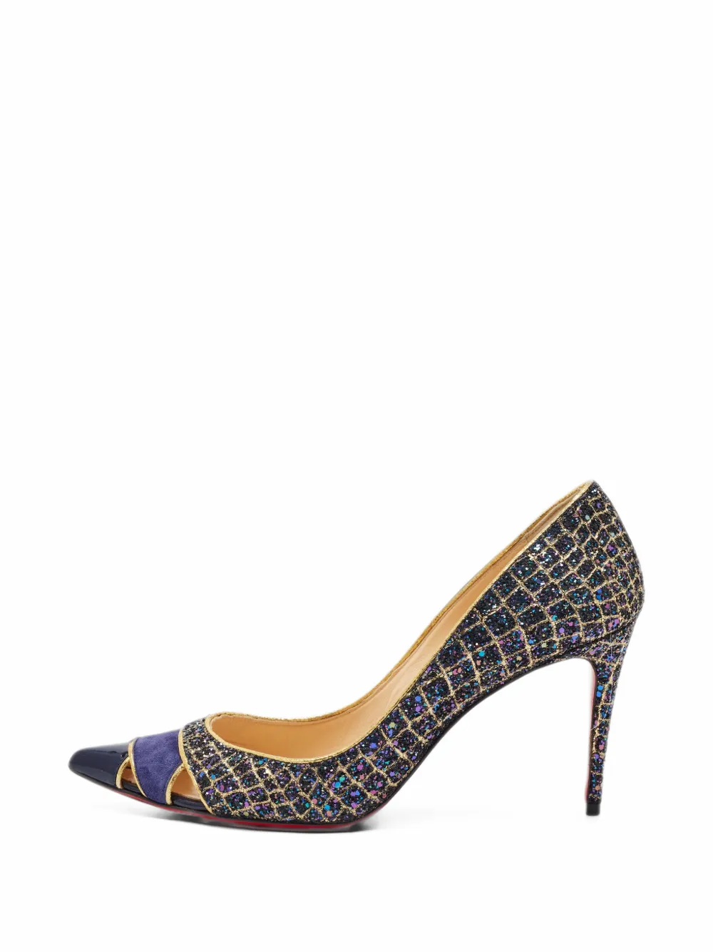 Christian Louboutin Pre-Owned glitter pointed-toe pumps - Blau